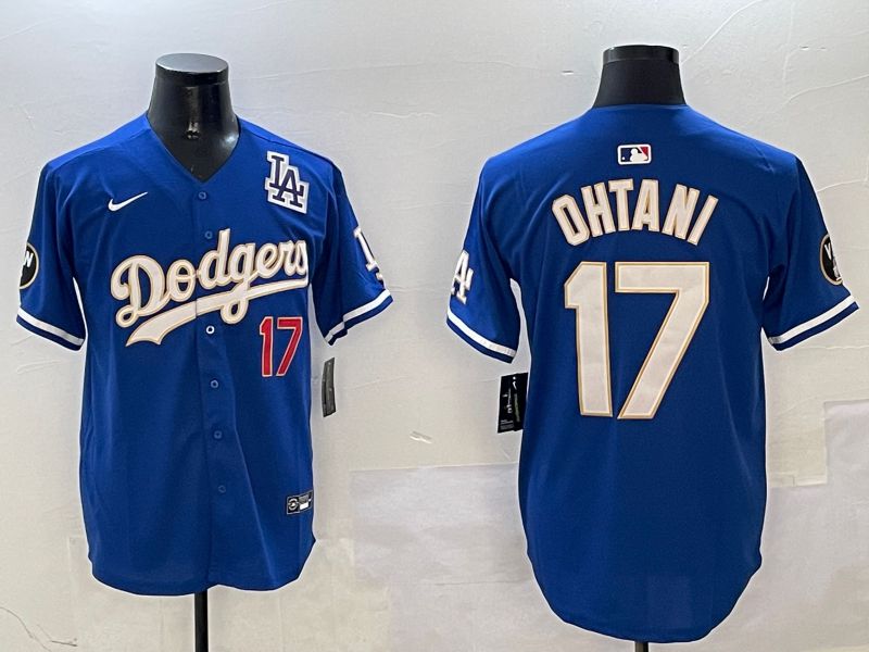 Men Los Angeles Dodgers 17 Ohtani Blue Gold Game 2025 Nike MLB Jersey style 8